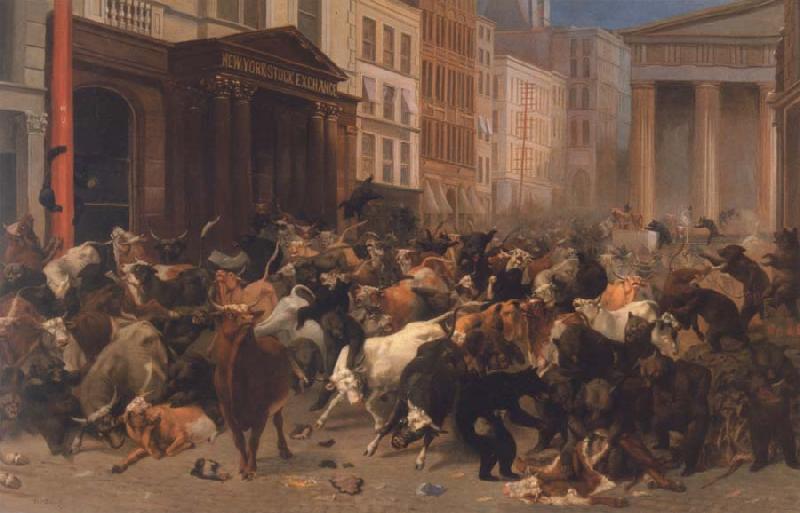 William Holbrook Beard Bulls and Bears in the Market oil painting image